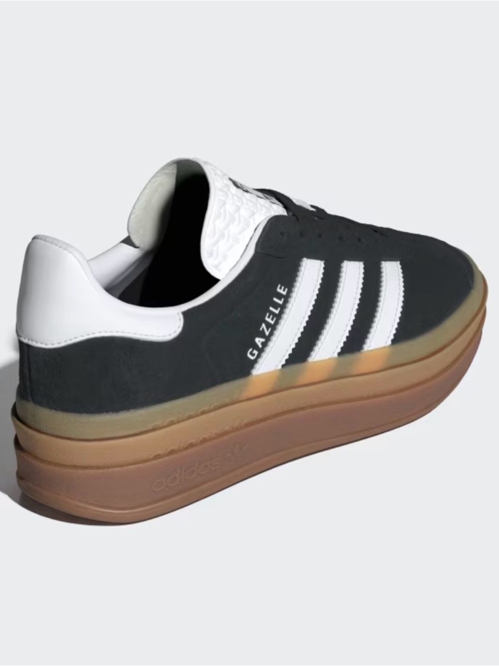 adidas Gazelle Women's Black and White Sneakers with Brown Gradient Sole - Picture 4 of 10